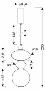 LED luster na lanku FLORES LED/10W/230V zlatá/oranžová/hnedá