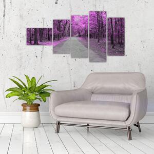 Moderný obraz - fialový les (Obraz 110x60cm)