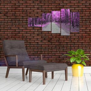 Moderný obraz - fialový les (Obraz 110x60cm)