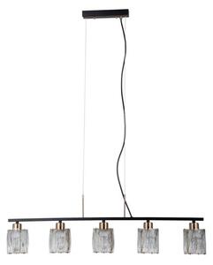 ITALUX PND-40814-5-BK-HBR - Závesný luster SIMONA na lankách 5xE14/40W/230V čierna/zlatá