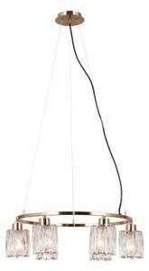 ITALUX PND-40814-6-HBR - Závesný luster na lankách SIMONA 6xE14/40W/230V zlatý