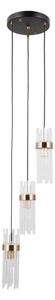 ITALUX PND-40760-3-BK-HBR - Závesné svietidlo TARASO na lankách 3xE14/40W/230V čierne/zlaté