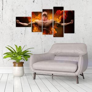 Obraz muža v ohni (Obraz 110x60cm)
