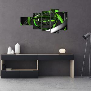 Zelená a sivá - moderný obraz do bytu (Obraz 110x60cm)