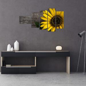 Obraz slnečnice na stole (Obraz 110x60cm)