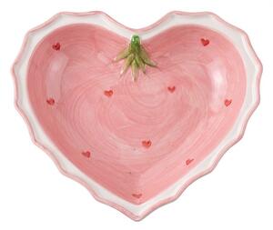 Ružová keramická miska v tvare srdca Sweet Hearts - 13*13*4 cm - Clayre & Eef