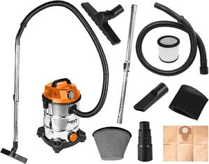 NEO TOOLS Mokro-suchý vysávač 1400W - Nerezová nádoba 30L - 35mm hadicový systém - Funkcia fúkania - Prídavná zásuvka max. 2000W - Sieťový kábel 4m