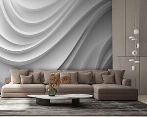 Tapety Biele 3D vlny, 3D fototapety, u94078 : Uwalls.sk