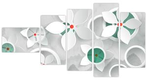 Abstraktný obraz kvetov (Obraz 110x60cm)
