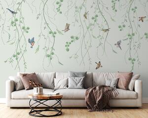 Tapety Vetvy s vtákmi, Chinoiserie, Fototapety orientálny štýl, u94493 : Uwalls.sk