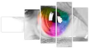 Moderný obraz: farebné oko (Obraz 110x60cm)