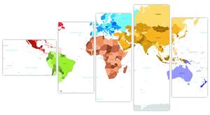 Obraz - farebná mapa sveta (Obraz 110x60cm)