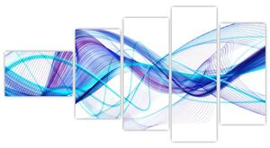 Obraz: abstraktné modrá vlna (Obraz 110x60cm)