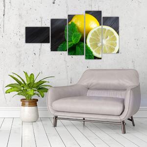 Obraz citrónu na stole (Obraz 110x60cm)