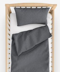 Goldea mušelínové obliečky do detskej postieľky – antracitové 90 x 120 a 40 x 60 cm