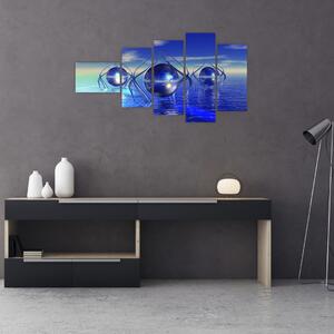Modré gule nad vodou (Obraz 110x60cm)