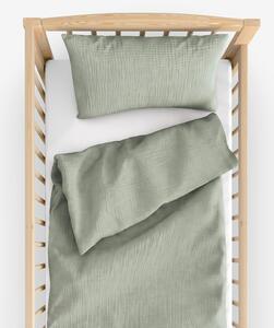 Goldea mušelínové obliečky do detskej postieľky – šalviovo zelené 90 x 120 a 40 x 60 cm