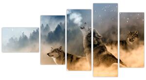 Obraz - vyjící vlci (Obraz 110x60cm)