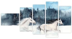 Obraz bežiacich koní (Obraz 110x60cm)