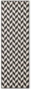 Ted Baker, Kusový koberec Ted Baker Haringey 106378 Black White, 80x200, čiernobiela, chodba / predsieň
