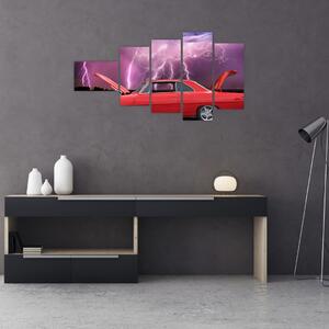Obraz červeného auta (Obraz 110x60cm)