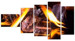 Obraz ľadových kociek v ohni (Obraz 110x60cm)