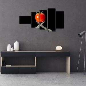 Obraz - paradajka s vidličkami (Obraz 110x60cm)