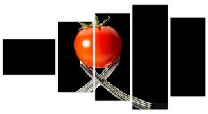 Obraz - paradajka s vidličkami (Obraz 110x60cm)