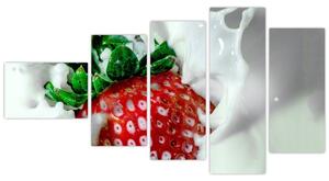 Obraz jahody v jogurte (Obraz 110x60cm)