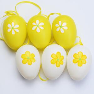 Veľkonočné vajíčka bielo žlté 6 ks