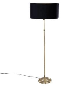 Stojacia lampa zlatá s oválnym zamatovým tienidlom čiernym 50 cm - Parte