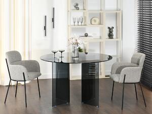 Okrúhly jedálenský stôl AVONA dymové sklo 120 cm