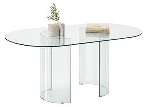 Oválny jedálenský stôl BRISTA číre sklo 180 × 90 cm