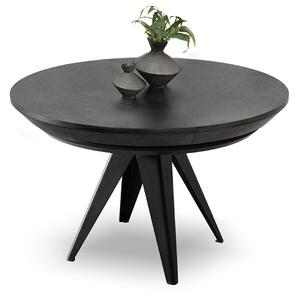 Okrúhly rozkladací jedálenský stôl MAVRA čierny 120 cm