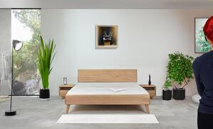 Drevená dubová manželská posteľ BRATISLAVA, DUB BIELY