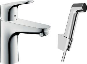 Hansgrohe Focus - Páková umývadlová batéria 100 s ručnou sprchou Bidette a sprchovou hadicou 160 cm, chróm 31927000