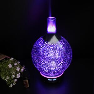 GoldSun Sklenený Aroma Difuzér 3D LED Light 100ml osviežovač a zvlhčovač vzduchu - sklo