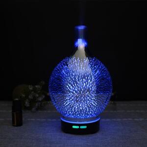 GoldSun Sklenený Aroma Difuzér 3D LED Light 100ml osviežovač a zvlhčovač vzduchu - sklo