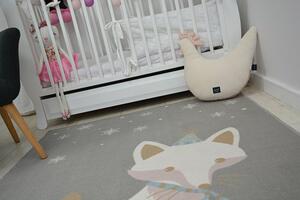 Detský protišmykový koberec LOKO Líška sivý