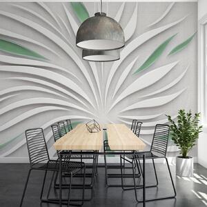 Tapety Abstraktný kvet na látke v zelených farbách, 3D fototapety, u06452v2 : Uwalls.sk