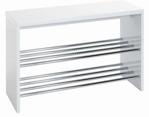 REGÁL NA TOPÁNKY, chrómová, biela s vysokým leskom, 81/55/30 cm - Online Only drobný nábytok, Online Only