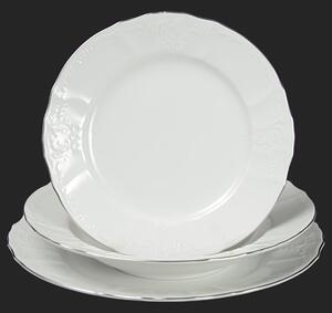 BERNADOTTE platinový pruh - sada porcelánových tanierov pre 6 os