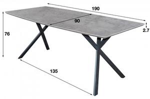 Jedálenský stôl 56-86 190x90cm Betón optik-Komfort-nábytok