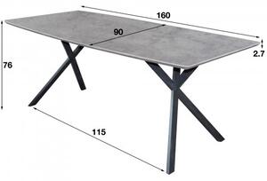 Jedálenský stôl 56-85 160x90cm Betón optik-Komfort-nábytok