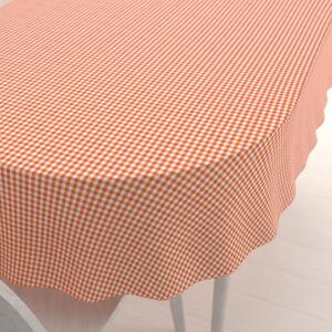 Biante Dekoračný oválny obrus Rebeka RE-006 Oranžovo-biela kocka malá 120x160 cm