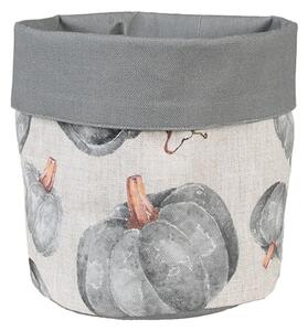 Bavlnený košík na pečivo s tekvicami Country Style Pumpkin - Ø 15*16 cm - Clayre & Eef