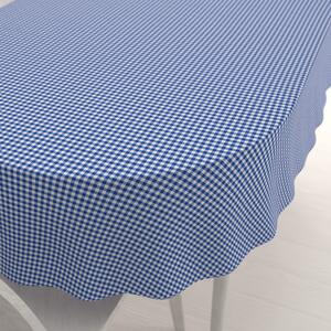 Biante Dekoračný oválny obrus Rebeka RE-009 Modro-biela kocka malá 130x200 cm