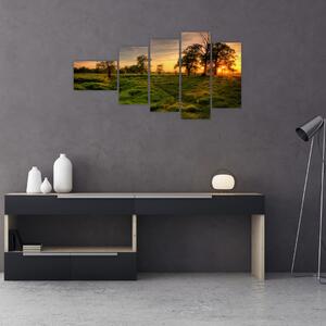 Západ slnka v krajine, obrazy (Obraz 110x60cm)