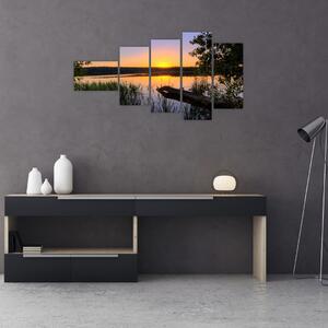 Obrázok jazera sa západom slnka (Obraz 110x60cm)