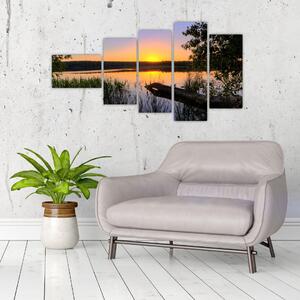 Obrázok jazera sa západom slnka (Obraz 110x60cm)
